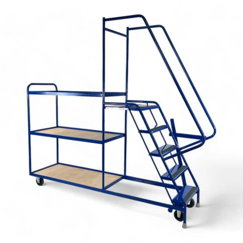 SOPT08 - Heavy Duty Stepped Order Picking Trolley, 5 Step, 3 Tier