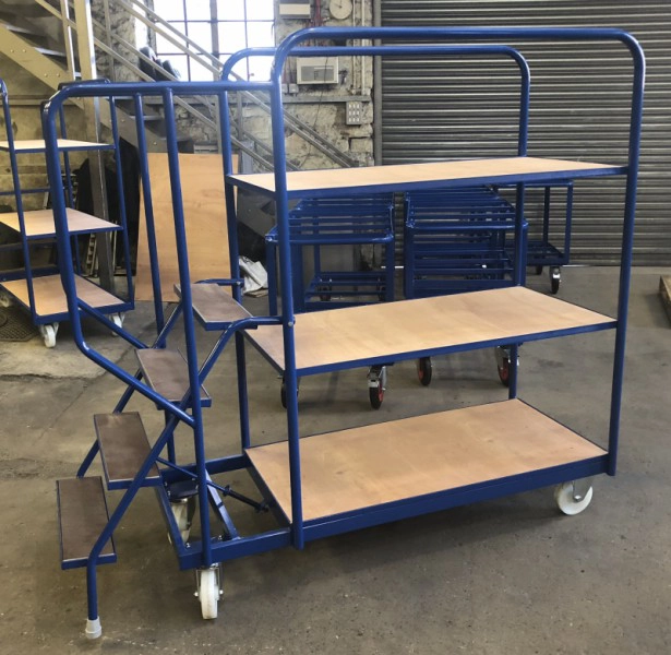 SOPT04 - Heavy Duty Stepped Picking Trolley, 4 Step, 3 Tier