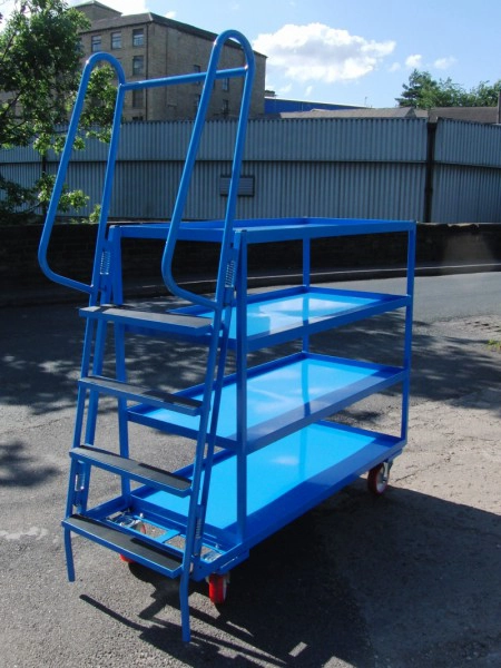 SOPT09 - Heavy Duty Vertical Stepped Picking Trolley, 4 Step, 4 Tier