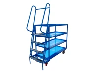 SOPT09 - Heavy Duty Vertical Stepped Picking Trolley, 4 Step, 4 Tier